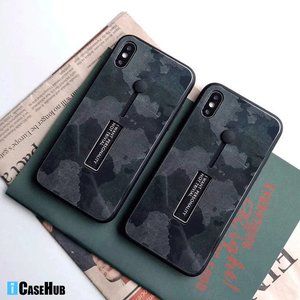 Green Camo Pattern Mirror Glass Phone Case